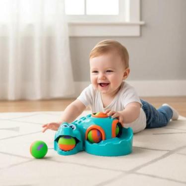 Imagem de Brinquedo Educativo Menino Menina Croco Bolinha Chocalho, Aleatória