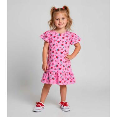 Imagem de Vestido Infantil Com Babado Franzido Select Vermelho, 6, Vermelho