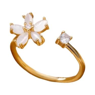 Imagem de Anel Feminino Banhado a Ouro Em Aço Inoxidável Com Zircônia Colorida E