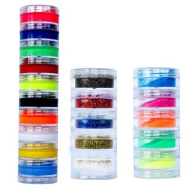 Imagem de Mega Kit 10 Tintas + 10 Glitters Maquiagem Artistica Lary - Rostinho P