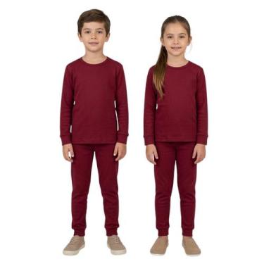 Imagem de Conjunto Térmico Infantil Peluciado Liso Básico Comfort - Fofotinhos, 