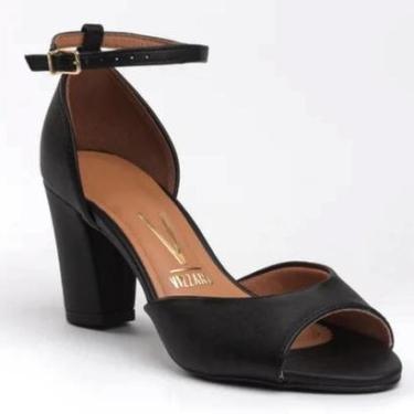 Imagem de Sandália Feminina Peep Toe Salto Alto Grosso Vizzano-Feminino
