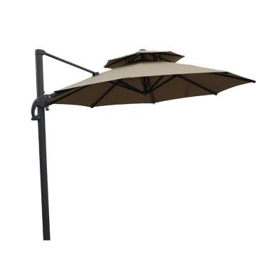 Imagem de Ombrelone Lateral Belize Rivatti 300 Cm Em Aluminio Com Base Cruz Capa Poliéster Fendi