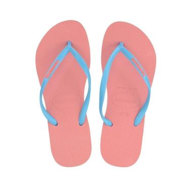 Imagem de Chinelo Feminino Havaianas Slim Logo Pop Up Rosa Peach - 411-Feminino