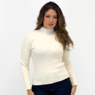 Imagem de Blusa de Lã Dyordhana Tricot Texturizada Gola Alta Feminina-Feminino
