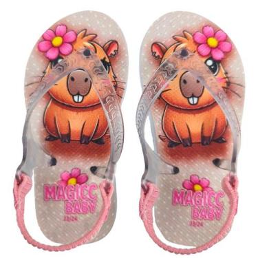 Imagem de Chinelo Menina Bebê Infantil Capivara Magicc Baby MB-071, 19/20