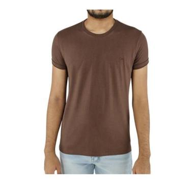 Imagem de Camiseta Manga Curta Ogochi Slim Masculina 006490001 Marrom, GG, Marro
