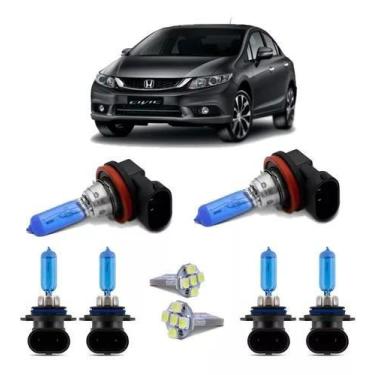 Imagem de Lampadas Honda Civic 2006 A 2010 Super Branca Hb3 Hb4 H11 - TIGER