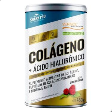 Imagem de Colageno Hidrolisado e Acido Hialuronico 450g Shark Pro, Cranberry