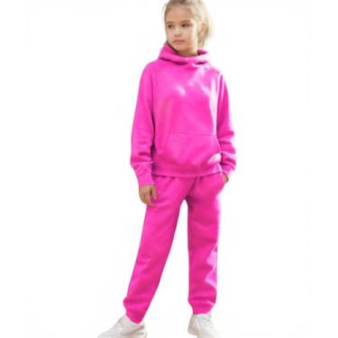Imagem de Conjunto Moletom Inverno Juvenil Unissex Flanelado  Roupa Quente e Mac