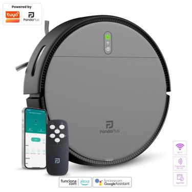 Imagem de Robô Aspirador de Pó Inteligente 3 em 1 Varre, Aspira e Passa Pano Panda Plus AMG-R1 Wi...