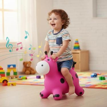 Imagem de Girafinha Pula Pula Brinquedo Upa Upa Musical Infantil Som - Genérica,