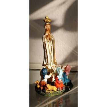 Imagem de Imagem Nossa Senhora De Fátima com Pastores Resina 12cm - Zona Livre