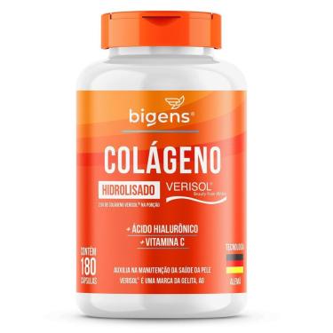 Imagem de Colágeno VERISOL Hidrolisado Ácido Hialurônico Vitamina C 180 Caps - Bigens-Unissex