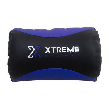 Imagem de Cadeira Gamer Conthey Supra Ate 120 Kg, Com Almofadas Reclinavel Giratoria Preta e Azul