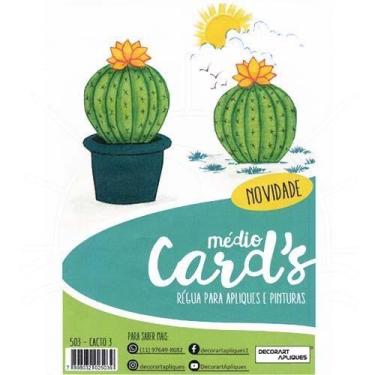 Imagem de Régua Médio Cards Apliques e Pinturas - Cactos 03 - Decorart