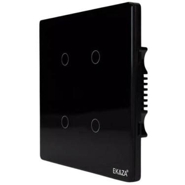 Imagem de Interruptor Inteligente Smart Wi-fi 4 Botões Ekaza 4x4 Preto