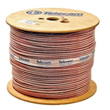 Imagem de Bobina Coaxial Serie 59 95% Malha Aluminio Br 300 M Telecam
