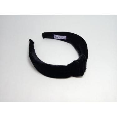 Imagem de Arquinho Tiara Nozinho Da Moda De Veludo Bem Me Quer Cor Preta - BMQ O