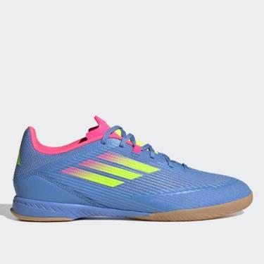 Imagem de Chuteira Futsal Adidas F50 League Unissex, Azul, Verde, 44