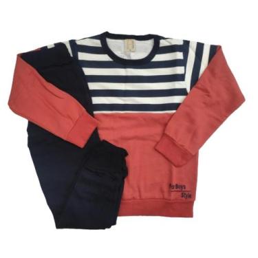Imagem de Conjunto moletom  menino inverno - moda infantil - Hrradinhos, Marrom,