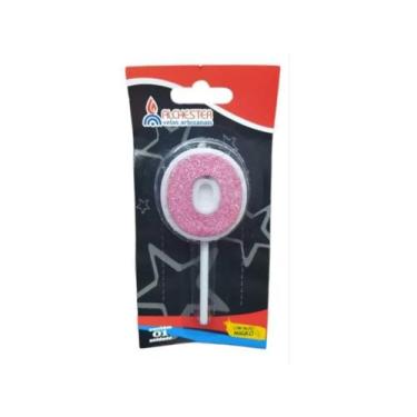 Imagem de Vela Aniv Citrus C/Gliter 0 Rosa Alchester Velas - ALCHETSTER, Unico, 