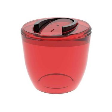 Imagem de Balde de Gelo com Tampa e Pegador 1,9L Crippa Plástico Champanheira Vermelho Transparente