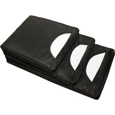 Imagem de Porta Sacola Para Balcão Com 3 Bolsos Em Nylon Preto 30x14,5x57cm - Re