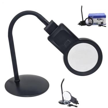 Imagem de Lupa com Iluminação LED TH-7028 Bifocal 3X e 4,5X 10 Leds Articulada para Bancada Yeet
