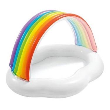 Imagem de Piscina Banheira Infantil Nuvem Arco Iris 82 Litros Intex , Branco