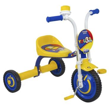 Imagem de Triciclo Infantil You 3 com Pedal e Pneus em EVA Azul e Amarelo Nathor Bicicletas