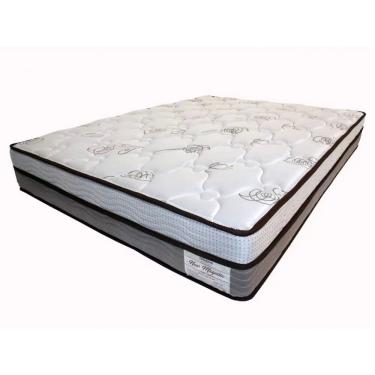 Imagem de Cama Box com Colchão Queen New Magestic Ortopillow Molas Ensacadas Tecido Jacquard Marrom Cinza Ortobom
