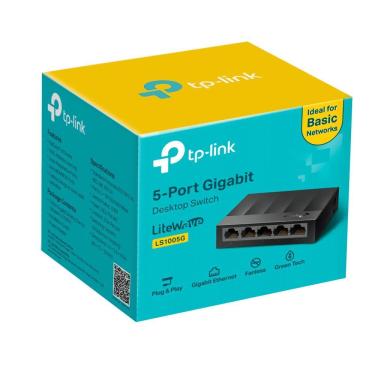 Imagem de Switch LS1005G 5 Portas Gigabit 10-100-1000MBPS Preto TP-Link Desempenho Estavel para Rede Domestica e Escritorio