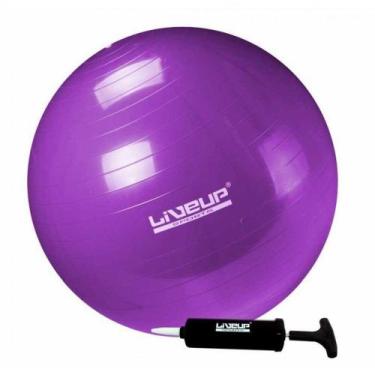 Imagem de Bola Suíça Pilates Premium C/Bomba 55cm Liveup  Anti Estouro