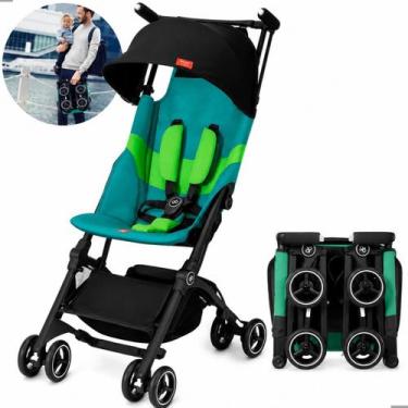 Imagem de Carrinho de Bebê Infantil Transporte Passeio Laguna Blue Gb Pockit All