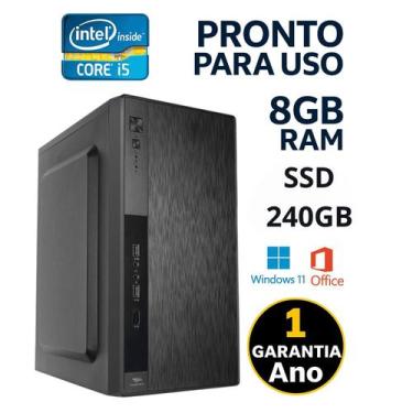 Imagem de Computador Pc Intel Core i5 8GB RAM SSD 240GB Windows 11 Office Trabal