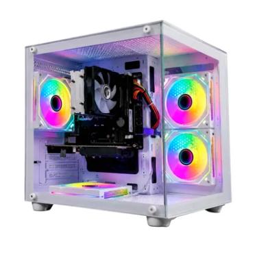 Imagem de Computador CPU Gamer Amd Ryzen 7 5700g 32gb Ram SSD 960gb, Gabinete aquário branco