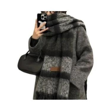 Imagem de Cachecol Feminino Grosso E Quente Da Moda Para Inverno 230x40cm Estilo