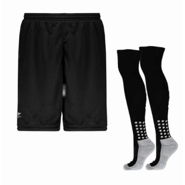 Imagem de Kit Futebol Short Calção Penalty + 1 Par Meião Penalty Masculino, Pret