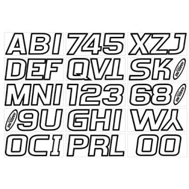 Imagem de Hardline Products Kit de número de registro PWC e barco de 7,6 cm da Série 700, branco e preto