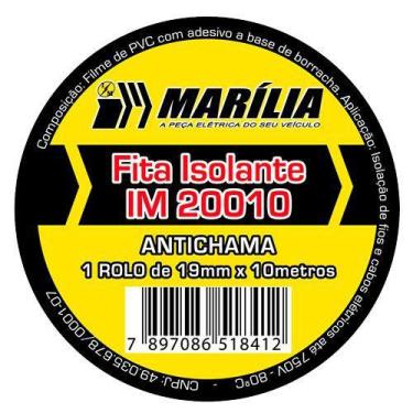 Imagem de Fita Isolante C Cola 19Mm 10M Marilia Universal Ate 2020 Vvvim20010