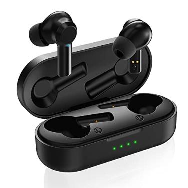 Imagem de Fones de ouvido Bluetooth sem fio com estojo de carregamento fones de ouvido com cancelamento de ruído com microfones para iPhone Samsung (preto)