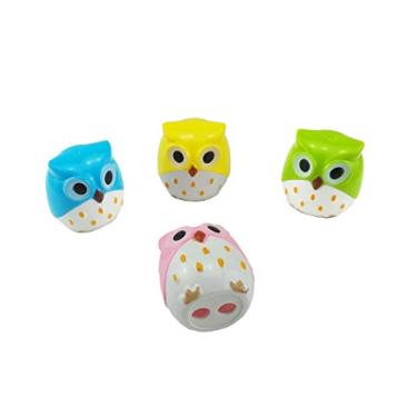 Imagem de Pacote com 4 lindos apontadores de lápis com estampa de coruja de desenho animado Yueton