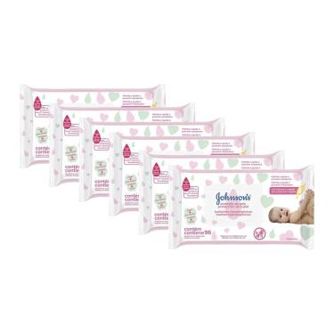 Imagem de Kit Toalhas Umedecidas Johnsons Baby Extra Cuidado 6 pacotes com 96 unidades cada