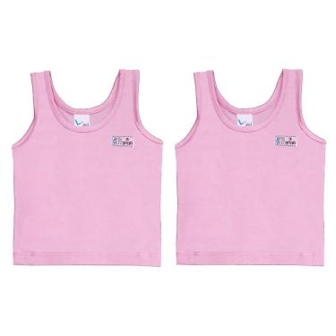 Imagem de Kit Com 2 Regatas Básicas Infantil Unissex Algodão Nº 1 Ao 3