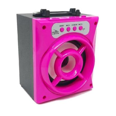 Imagem de Caixa Som Portátil Bluetooth Mp3 Usb Radio Fm Grasep Rosa