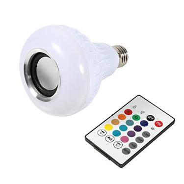 Imagem de Lâmpada de LED para música,E27 12W LED RGB Bluetooth alto-falante lâmpada sem fio para reprodução de música com controle remoto, para decoração de festa em casa de Natal, lâmpada de música LED, E27 12W LED RGB Azul