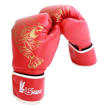 Imagem de HiXB Luvas de boxe 227 g adequadas para adultos Muay Thai Training Taekwondo Sparring Sandbag Luvas de areia, vermelhas