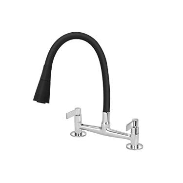 Imagem de Torneira Misturador Gourmet Preto Flexível Cone Cozinha Mesa