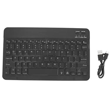 Imagem de Teclado Bluetooth, mini teclado sem fio portátil ultra fino silencioso RGB teclado de computador ergonômico retroiluminado com cabo USB para tablet laptop (preto)